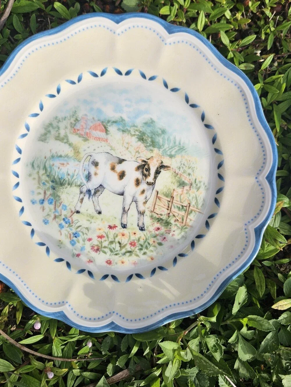 Lenox Provencal Garden Plates, 4 Lenox Plates. Cow Barnyard & Rooster Plates